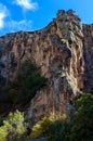 Ihlara valley with rock caves Central Anatolia. Capadocia, Turkey Royalty Free Stock Photo