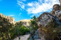 Ihlara valley with rock caves Central Anatolia. Capadocia, Turkey Royalty Free Stock Photo