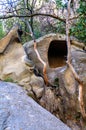 Ihlara valley with rock caves Central Anatolia. Capadocia, Turkey Royalty Free Stock Photo