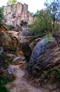 Ihlara valley with rock caves Central Anatolia. Capadocia, Turkey Royalty Free Stock Photo