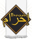 Ihram Cloth with Squared Sign to Wear in Hajj Celebration, Vector Illustration