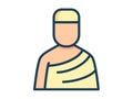 Ihram muslim hajj single isolated icon with filled line style