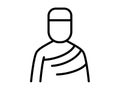 Ihram muslim hajj single isolated icon with outline style