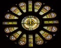 IHS Rose Window Saint Nicholas Church Amsterdam Netherlands Royalty Free Stock Photo