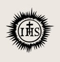 IHS The symbol of the Lord Jesus, art vector design