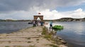 Ihsaniye, Afyonkarahisar/Turkey-June 08 2019: Pier in  Lake Emre, Phrygia Valley Natural Park Frig Vadisi Tabiat Parki Royalty Free Stock Photo
