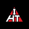 IHT triangle letter logo design with triangle shape. IHT triangle logo design monogram. IHT triangle vector logo template with red Royalty Free Stock Photo