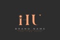IHU abstract letter logo design Royalty Free Stock Photo