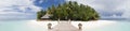 Ihuru Island Maldives Panoramic Royalty Free Stock Photo