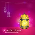 Iilluminated lamp for Ramadan Kareem Happy background