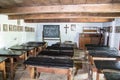 Iinterior of the historic old village school in city of Lowicz