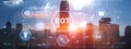 IIOT industrial internet of things concept. Technology and Business