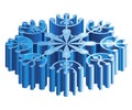 Iisometric 3D snowflake.