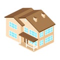 Iisometric suburban american house. For web design and application interface, also useful for infographics. Vector modern