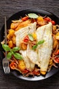 Acqua Pazza, italian poached fish, top view