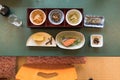 Japanese breakfast traditional meal in Iiyama Royalty Free Stock Photo