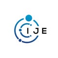 IJE letter technology logo design on white background. IJE creative initials letter IT logo concept. IJE letter design Royalty Free Stock Photo