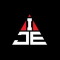 IJE triangle letter logo design with triangle shape. IJE triangle logo design monogram. IJE triangle vector logo template with red Royalty Free Stock Photo