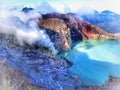 Ijen crater active volcano