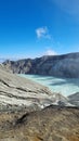Ijen Sulfur Volcano and Blue Sky Royalty Free Stock Photo