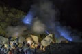 Ijen Volcano Blue flames at night view