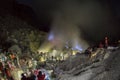 Ijen Volcano Blue flames at night view