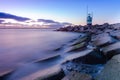 IJmuiden Lighthouse at sunset - long exposure