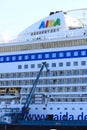 IJmuiden, the Netherlands -April 29th, 2017: Aida Luna docked at Felison Cruise Terminal IJmuiden