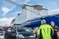 Ijmuiden, Netherlands - May 14 2017: Passengers are waiting to get on the Princess of seaways ferry