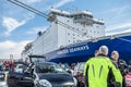 Ijmuiden, Netherlands - May 14 2017: Passengers are waiting to get on the Princess of seaways ferry