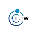 IJW letter technology logo design on white background. IJW creative initials letter IT logo concept. IJW letter design Royalty Free Stock Photo