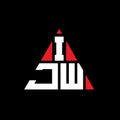 IJW triangle letter logo design with triangle shape. IJW triangle logo design monogram. IJW triangle vector logo template with red Royalty Free Stock Photo