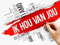 Ik hou van jou (I Love You in Dutch) word cloud Royalty Free Stock Photo