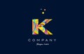 ik i k colorful alphabet letter logo icon template vector