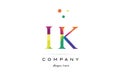 ik i k creative rainbow colors alphabet letter logo icon