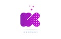 ik i k pink dots letter logo alphabet icon