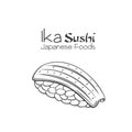 Ika sushi outline Royalty Free Stock Photo