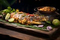 Ikan Bakar, grilled fish marinated in a flavorful spice paste, a popular Indonesian seafood dish