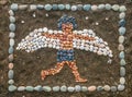 Ikar, mosaic picture from beach pebble stones