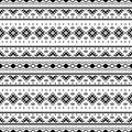 Ikat Aztec ethnic seamless pattern design in black and white color Royalty Free Stock Photo