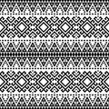 Ikat Aztec ethnic seamless pattern design in black and white color Royalty Free Stock Photo