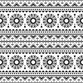 Ikat Aztec ethnic seamless pattern design in black and white color Royalty Free Stock Photo