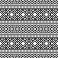 Ikat Aztec ethnic seamless pattern design in black and white color Royalty Free Stock Photo