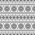 Ikat Aztec ethnic seamless pattern design in black and white color Royalty Free Stock Photo