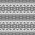 Ikat Aztec ethnic seamless pattern design in black and white color