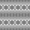 Ikat Aztec ethnic seamless pattern design in black and white color