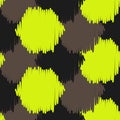 Ikat bold dots vector seamless pattern. Royalty Free Stock Photo
