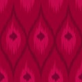 Ikat brown vector seamless pattern curtain, textile design, bed linen, wallpaper, surface texture background.