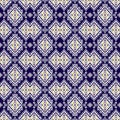 Ikat embroidery pattern with geometric square seamless