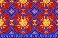 Ikat ethnic seamless pattern decorative design. Tribal, motif, batik, Aztec fabric carpet boho mandalas textile decor wallpaper.